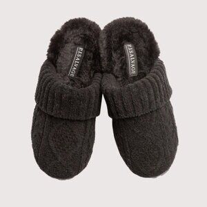 NWT PJ SALVAGE Cable Knit Womens Slipper Mule Molded Sole - Small (5-6)